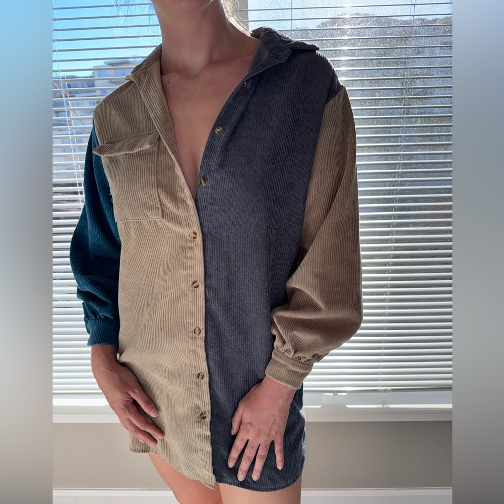 Nasty Gal Corduroy Oversize Button Up Shirt